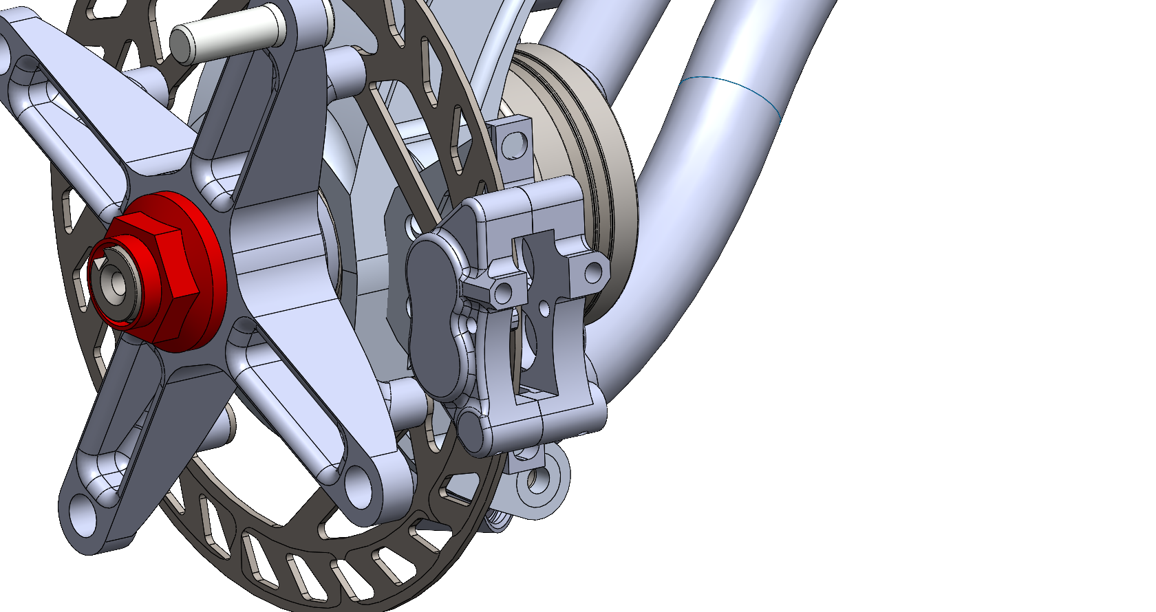 Fig XX - Front Corner and Caliper Assembly